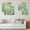 Designart - Auquamarine Landscape - Traditional Print on Natural Pine Wood